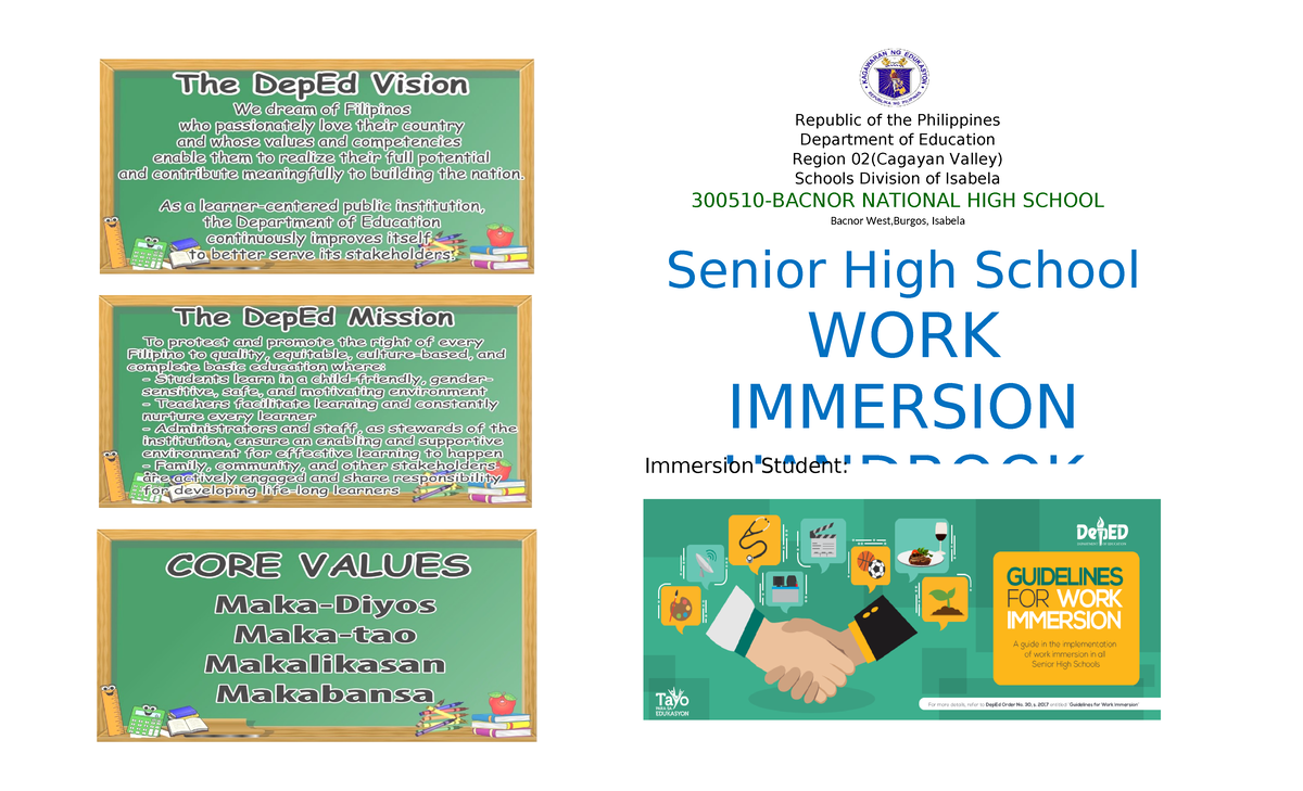 Handbook immersion - Republic of the Philippines Department of ...