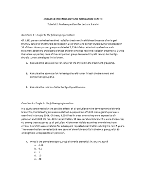 NURS2510 Tutorial L8 - NURS2510: Epidemiology and Population Health ...