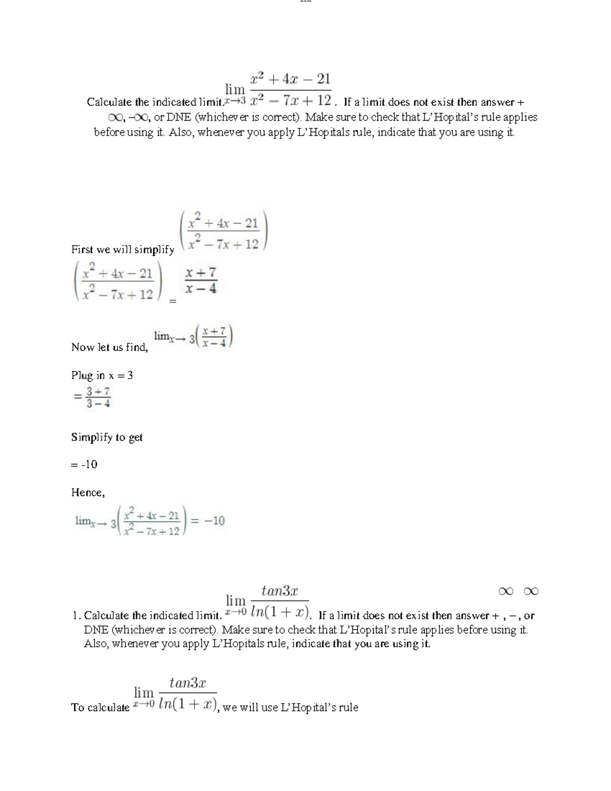 math1211-written-assignment-unit7-lcalculate-the-indicated-limit-if