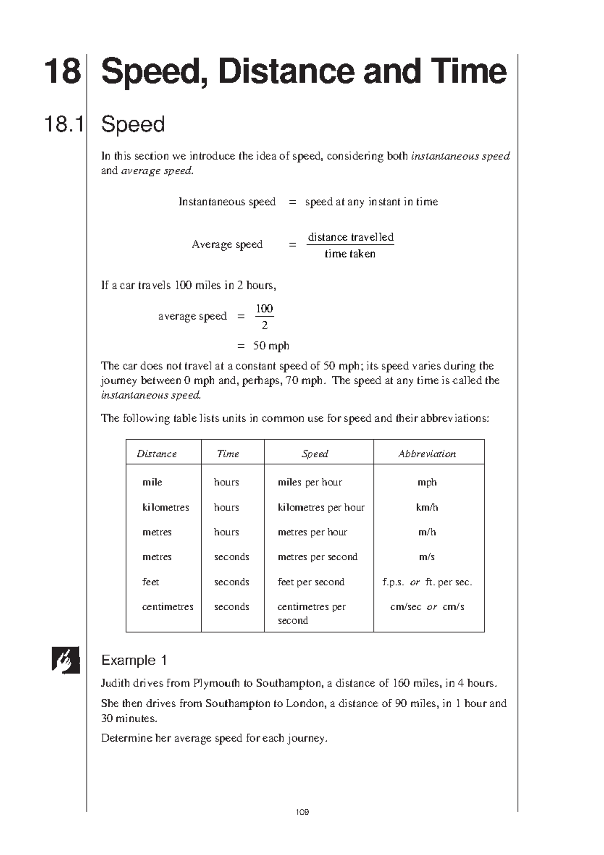 Bk8 18 - notes - 18 Speed, Distance and Time 18 Speed In this section ...