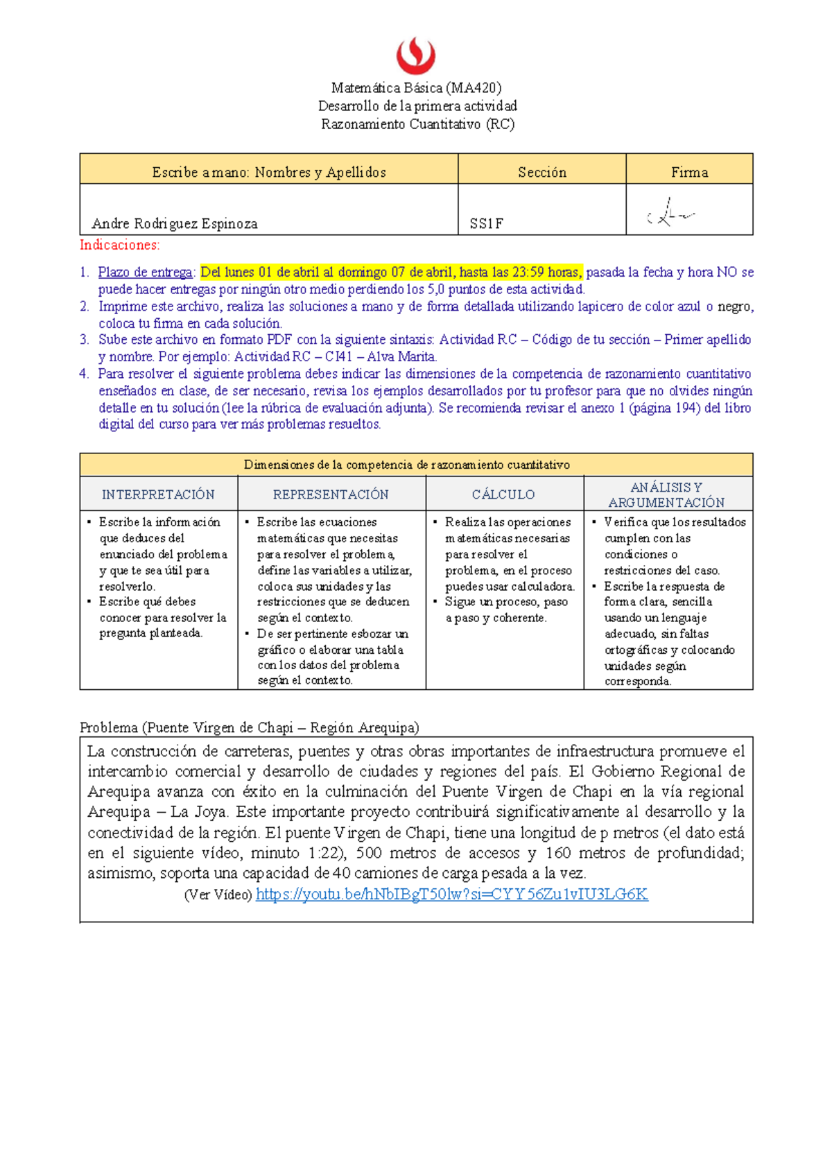 Matematica Basica Rc - Matemática Básica (MA420) Desarrollo De La ...