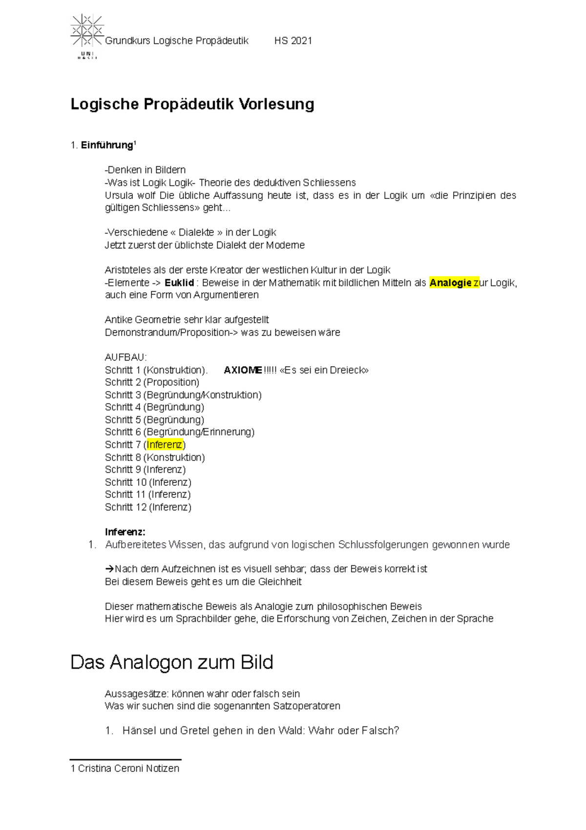 Einführung in die Logik Philosophische Logik Uni Basel Studocu