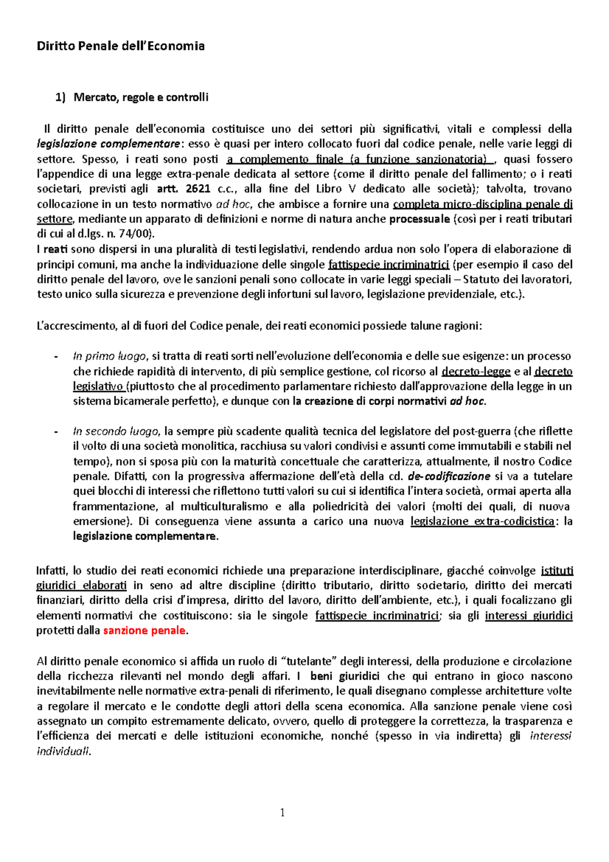 Diritto Penale Dell’economia - Diritto Penale Dell’Economia Mercato ...