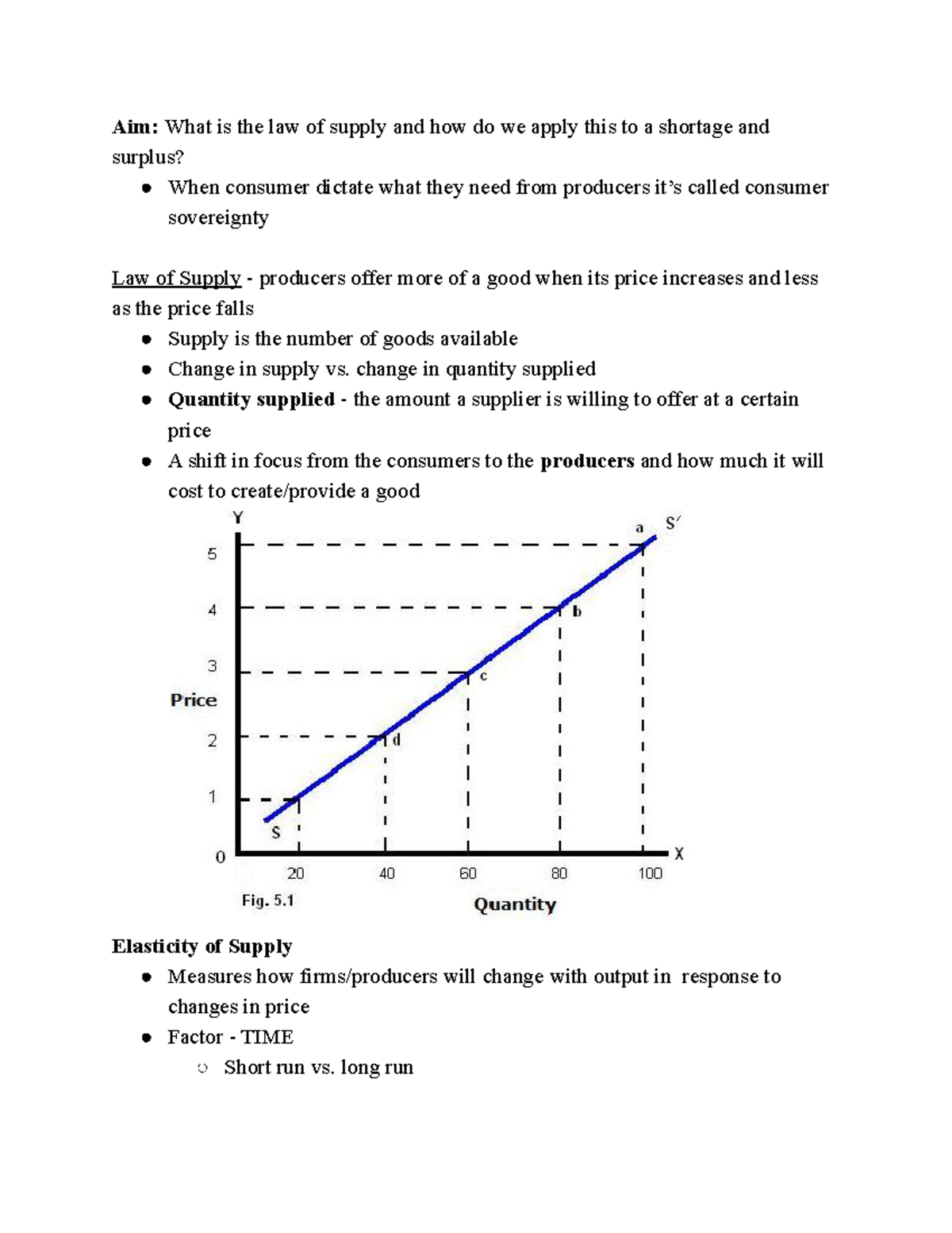 Chapters 5&6 - Lecture notes - Aim: What is the law of supply and how ...