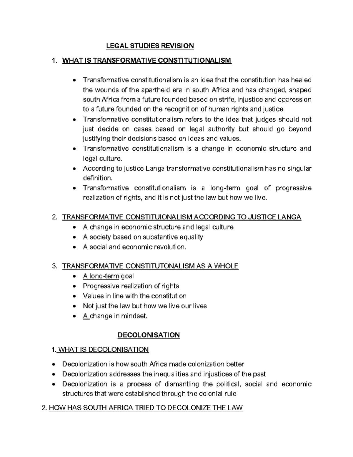 Document - intriduction to legal studies - LEGAL STUDIES REVISION 1 ...