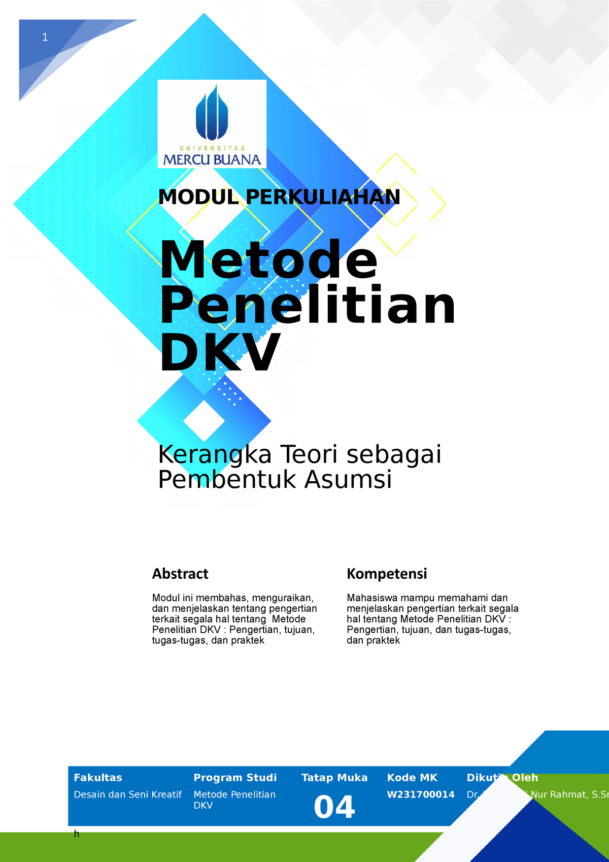 4. Metode Penelitian DKV - 1 MODUL PERKULIAHAN Metode Penelitian DKV ...