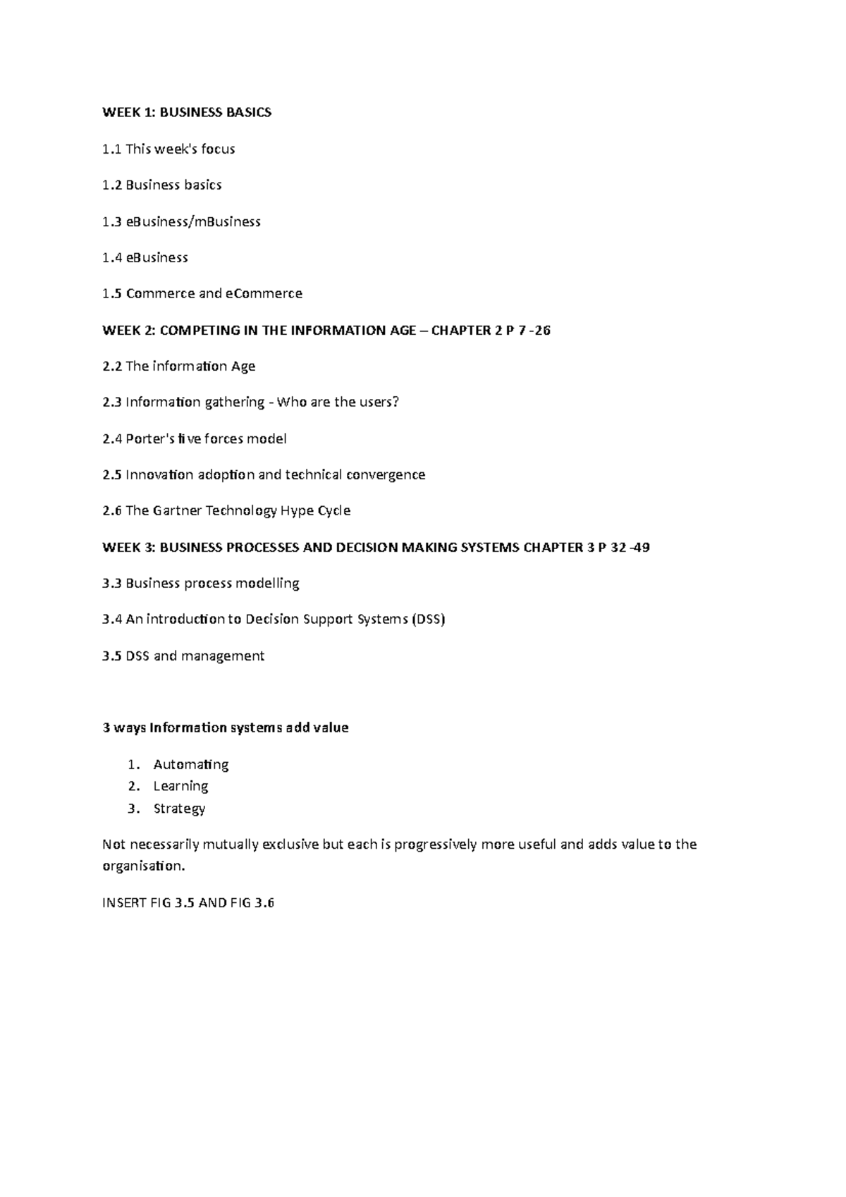 Weekly summary basic course notes - WEEK 1: BUSINESS BASICS 1 This week ...