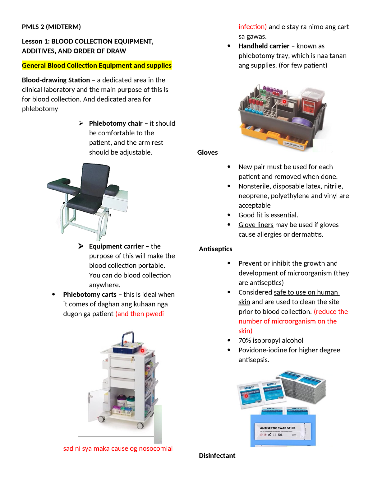 PMLS LESSON 1 (MIDTERM) - PMLS 2 (MIDTERM) Lesson 1: BLOOD COLLECTION ...
