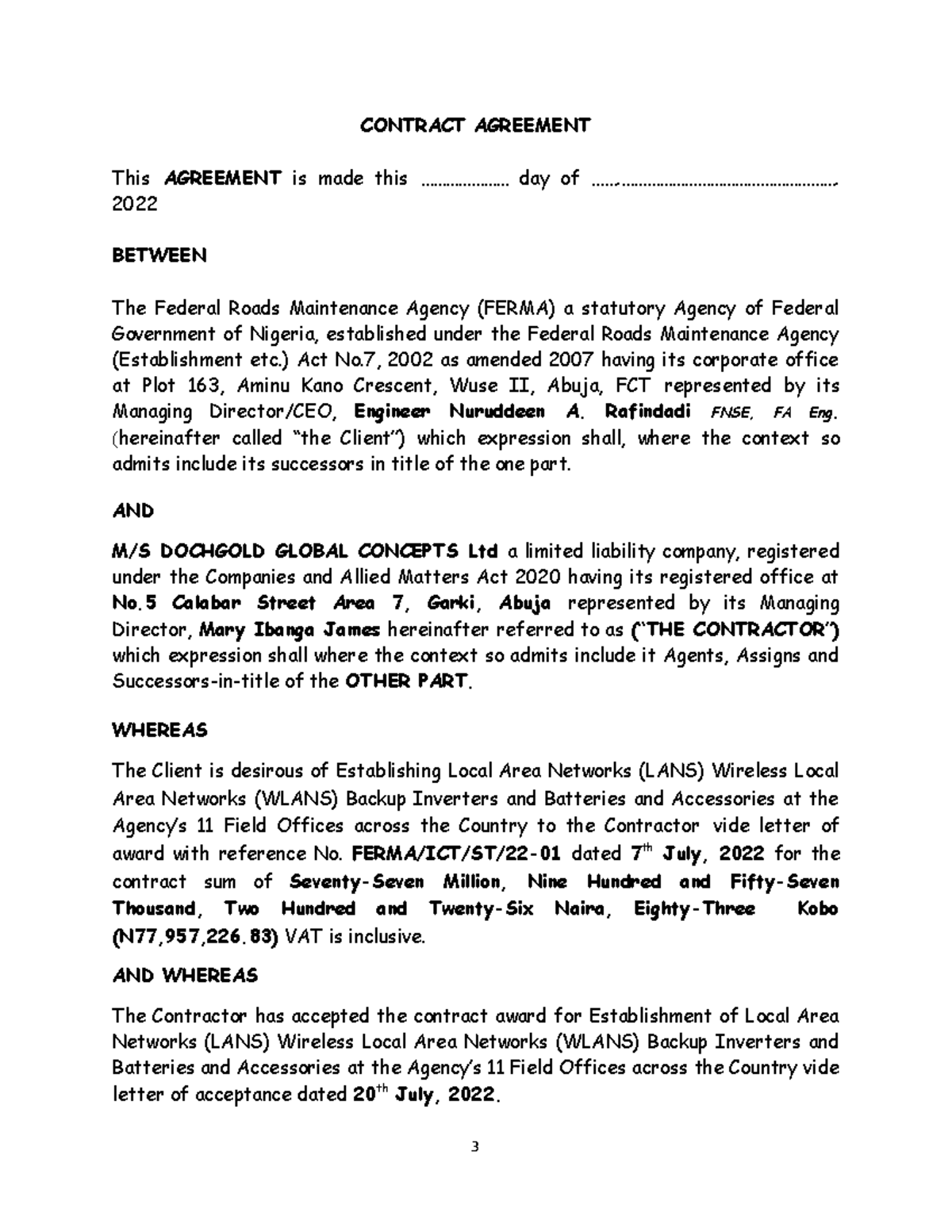 ICT Agreement - Contract Law Practice Materials - CONTRACT AGREEMENT ...