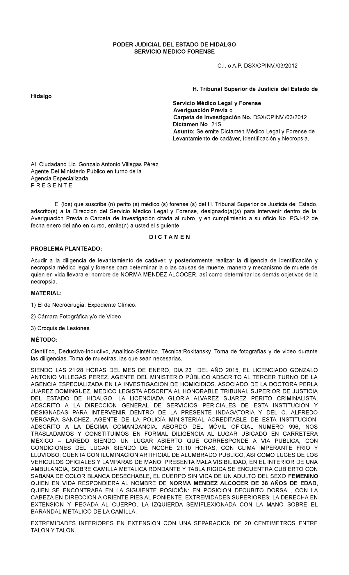 Norma Mendez Alcocer SMFO 324 - PODER JUDICIAL DEL ESTADO DE HIDALGO ...