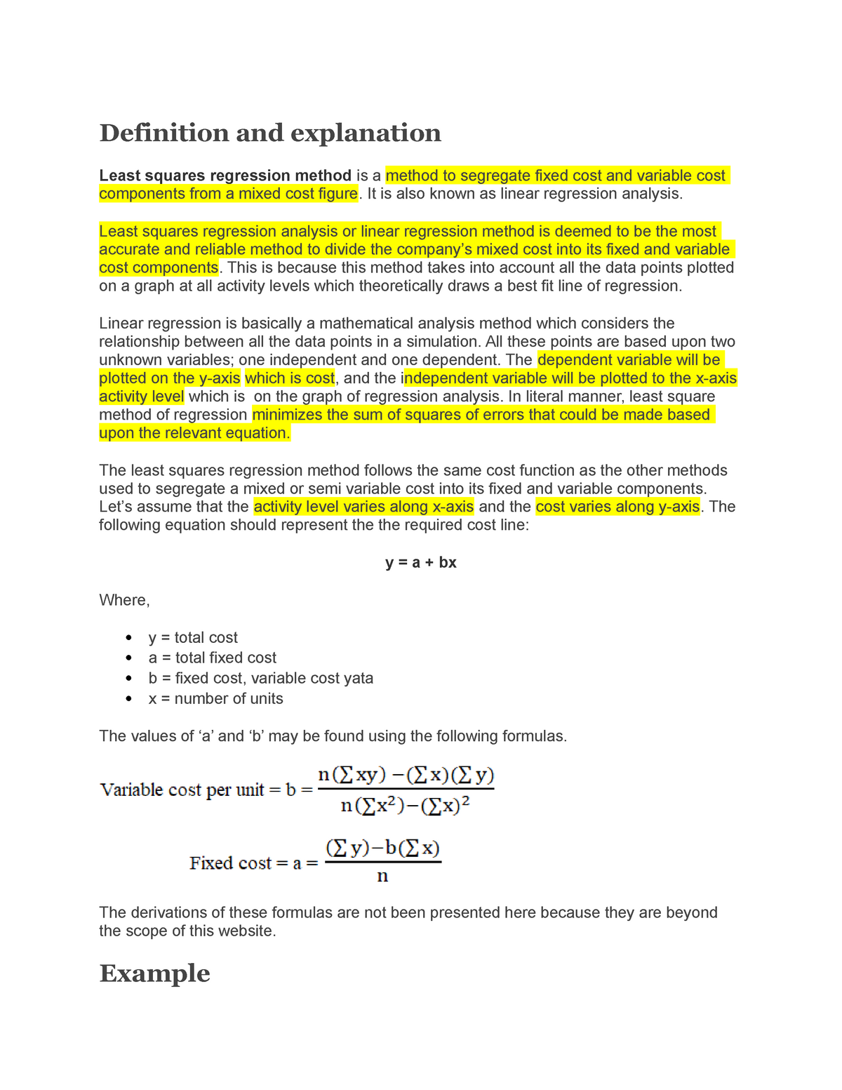 least squares method examples