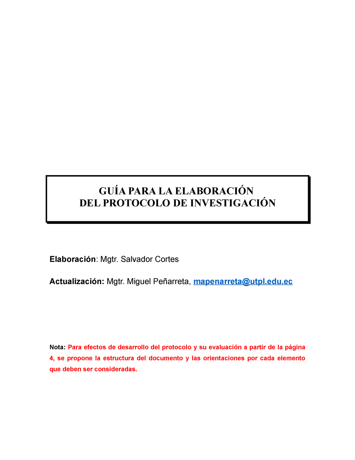 Guia Elaboración Protocolo De Investigación - GUÍA PARA LA ELABORACIÓN ...