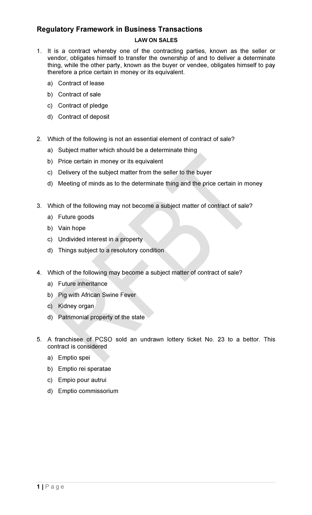 law-on-sales-quiz-part1-law-on-sales-it-is-a-contract-whereby-one-of