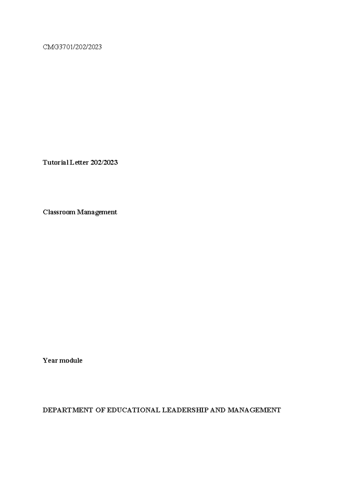 CMG3701 - TL202 - Ass 2 Memo - CMG3701/202/ Tutorial Letter 202 ...