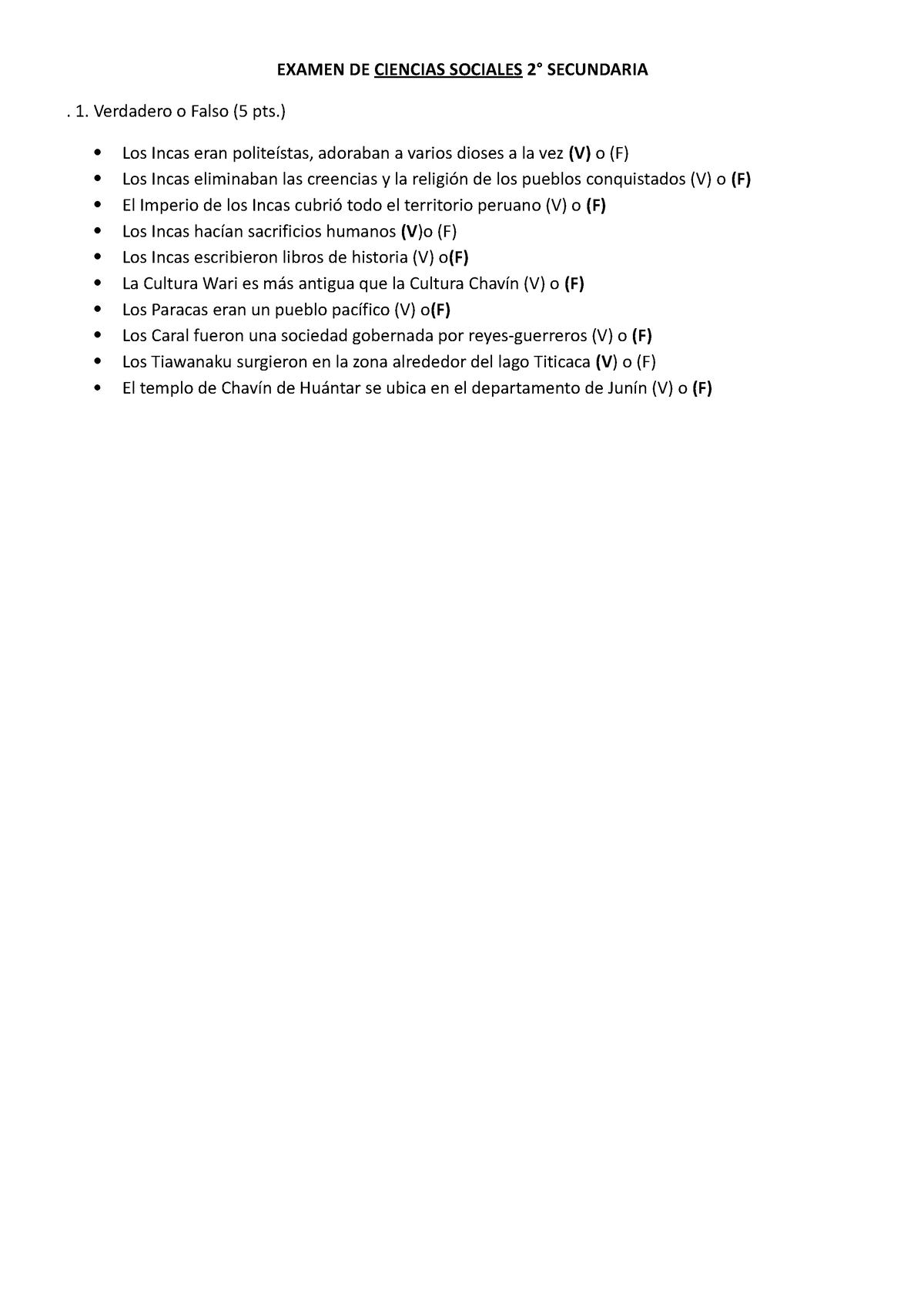 Examen DE Ciencias Sociales 2 - EXAMEN DE CIENCIAS SOCIALES 2 ...