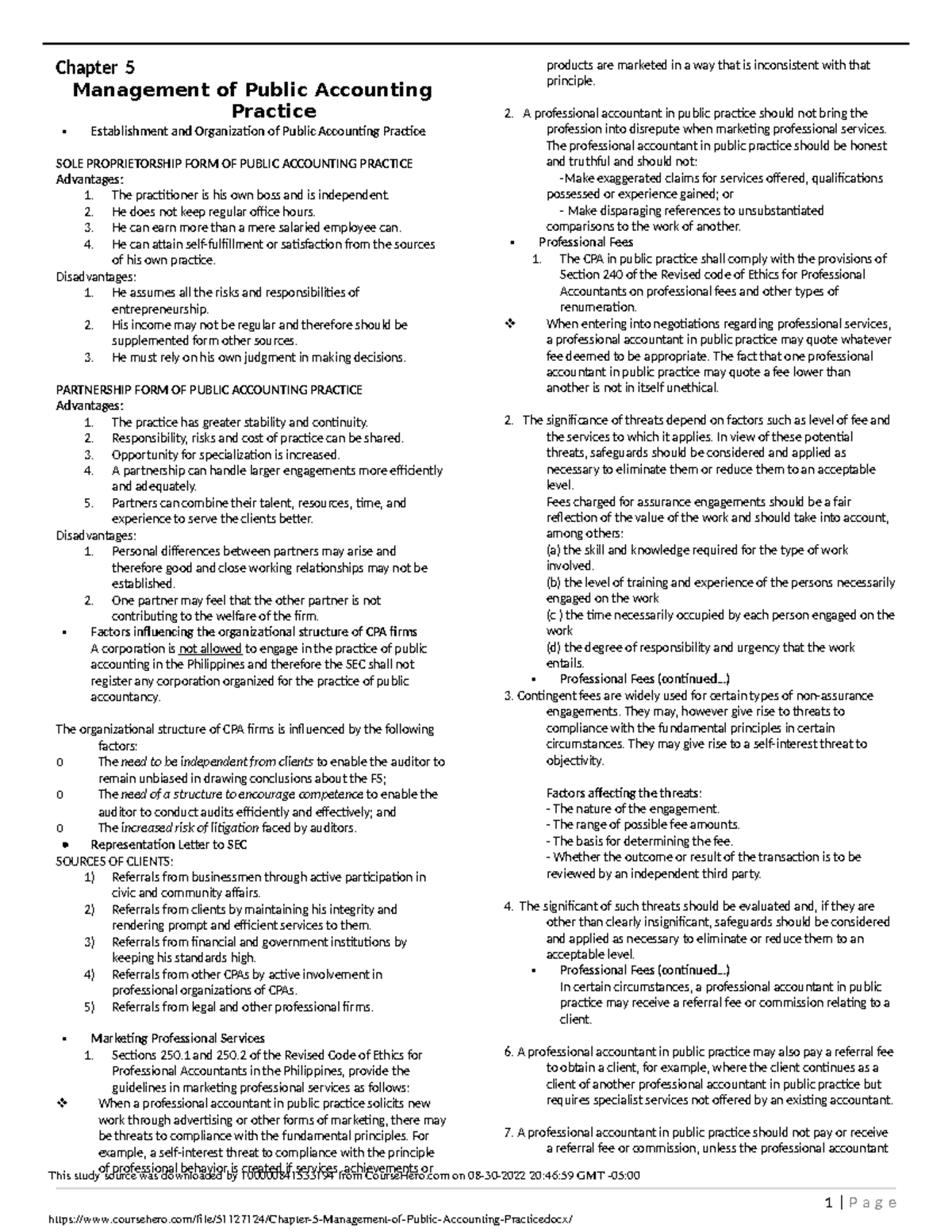 Chapter 5 Management of Public Accounting Practice Chapter 5