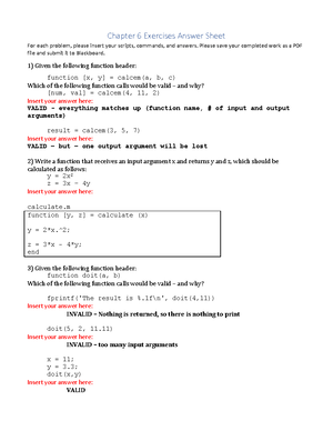 Chapter 5 Exercises Answer Sheet - Chapter 5 Exercises Answer Sheet For ...