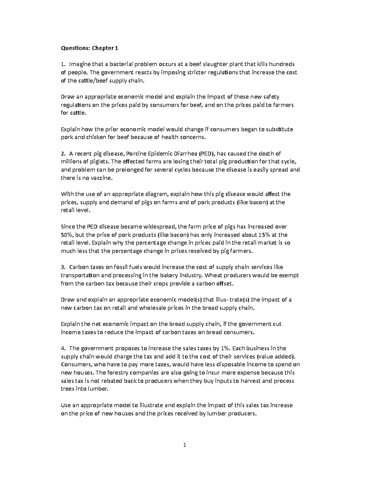 End of the chapter Questions Chapter 1 - SCM 2210 - U of M - Studocu