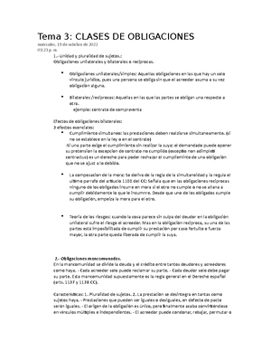 Tema 3 - parte de obligaciones - TEMA 3 – EL OBJETO DE LA OBLIGACIÓN 1 ...