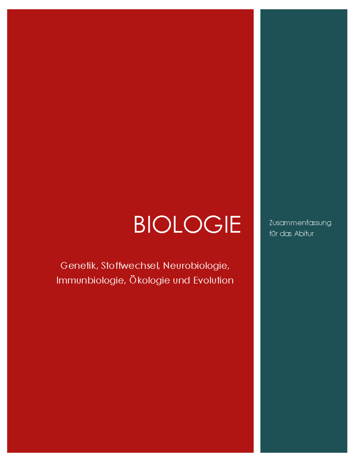  Abitur Biologie LK Zusammenfassung (Genetik Evolution etc.) - BIOLOGIE Bildidee 