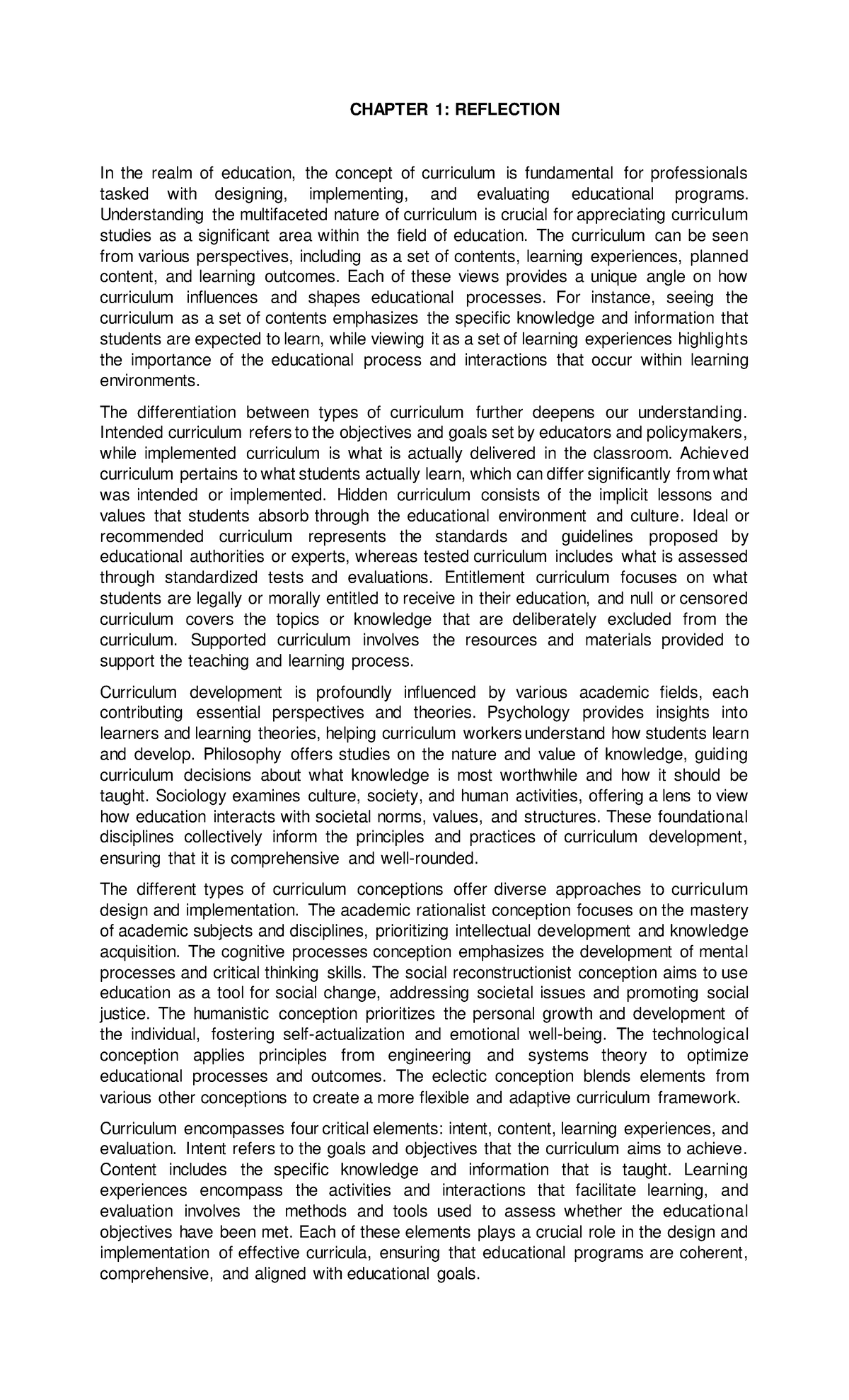Reflection - NOTHINGGG - CHAPTER 1: REFLECTION In the realm of ...