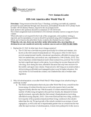 HIS255 Topic 2 assignment - Critical Review Eunique M. Lasher College ...