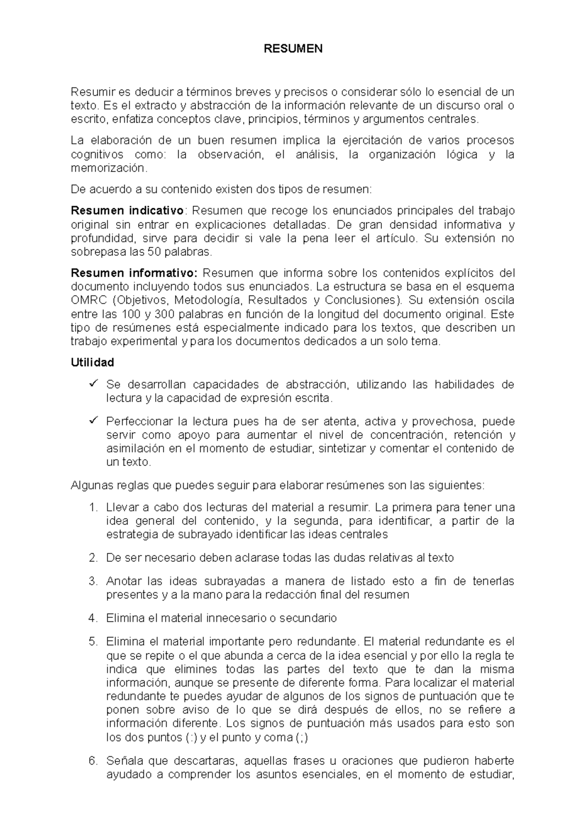 El resumen RESUMEN Resumir es - Thumb 1200 1698 