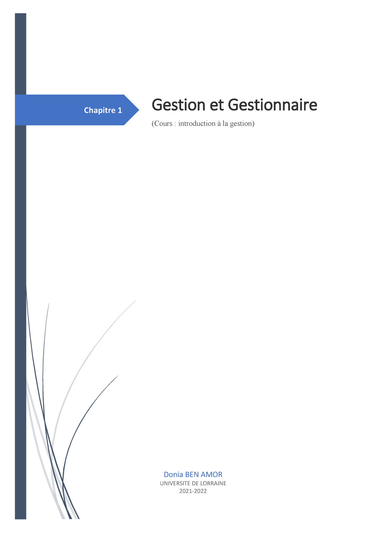 Chapitre 1 - Gestion Et Gestionnaire - Introduction à La Gestion ...