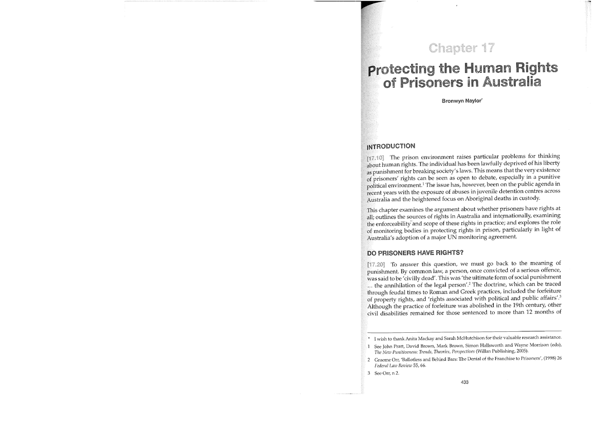 dissertation on human rights of prisoners