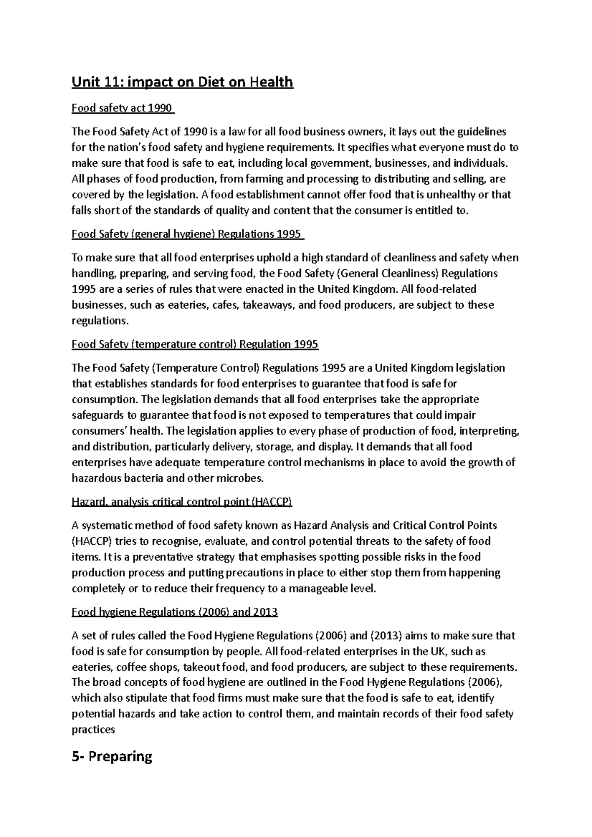 Unit 11 coursework part 2 copy copy Unit 11 impact on Diet on Health
