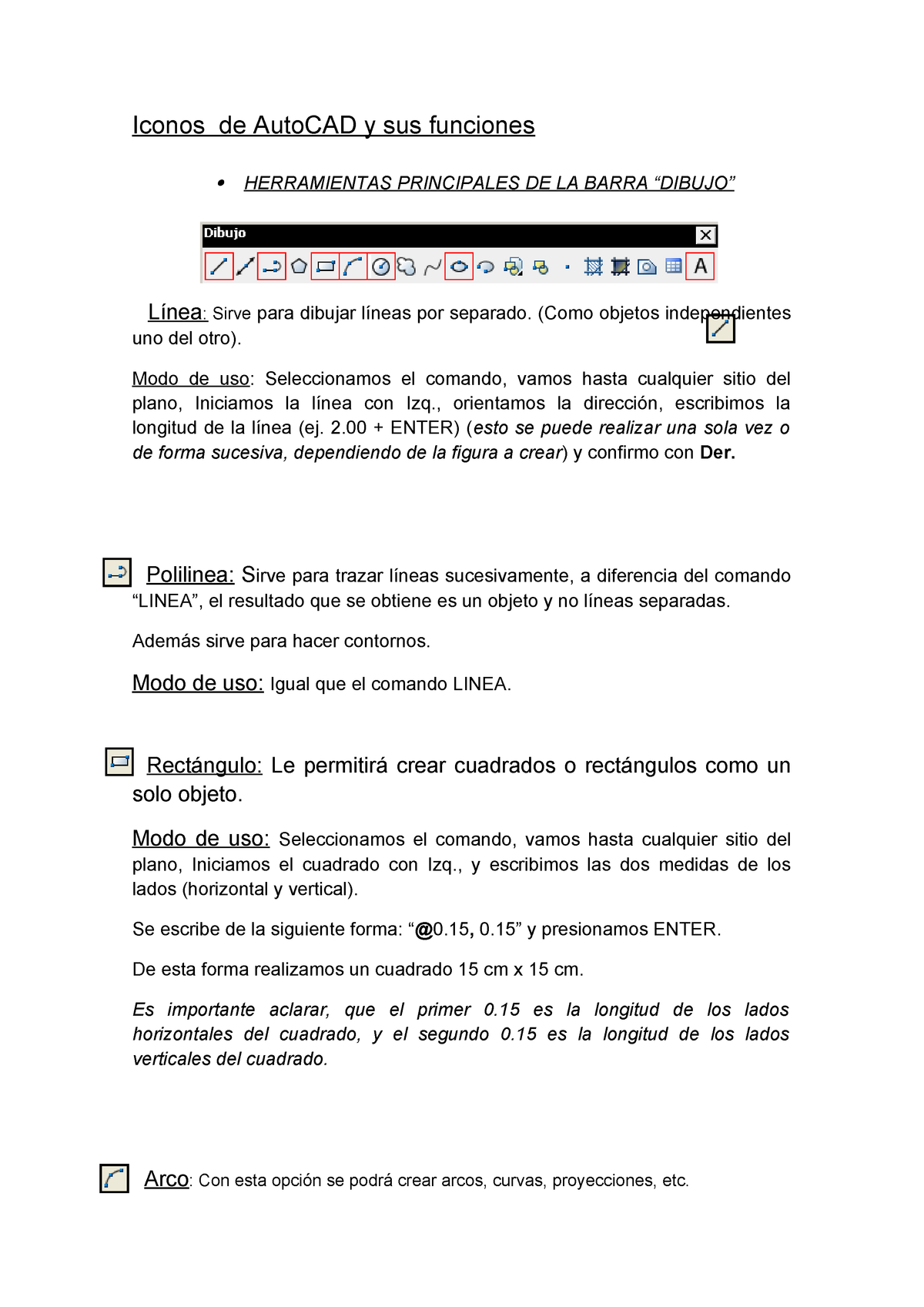 111600618 Iconos de Auto CAD y Sus Funciones Dibujo