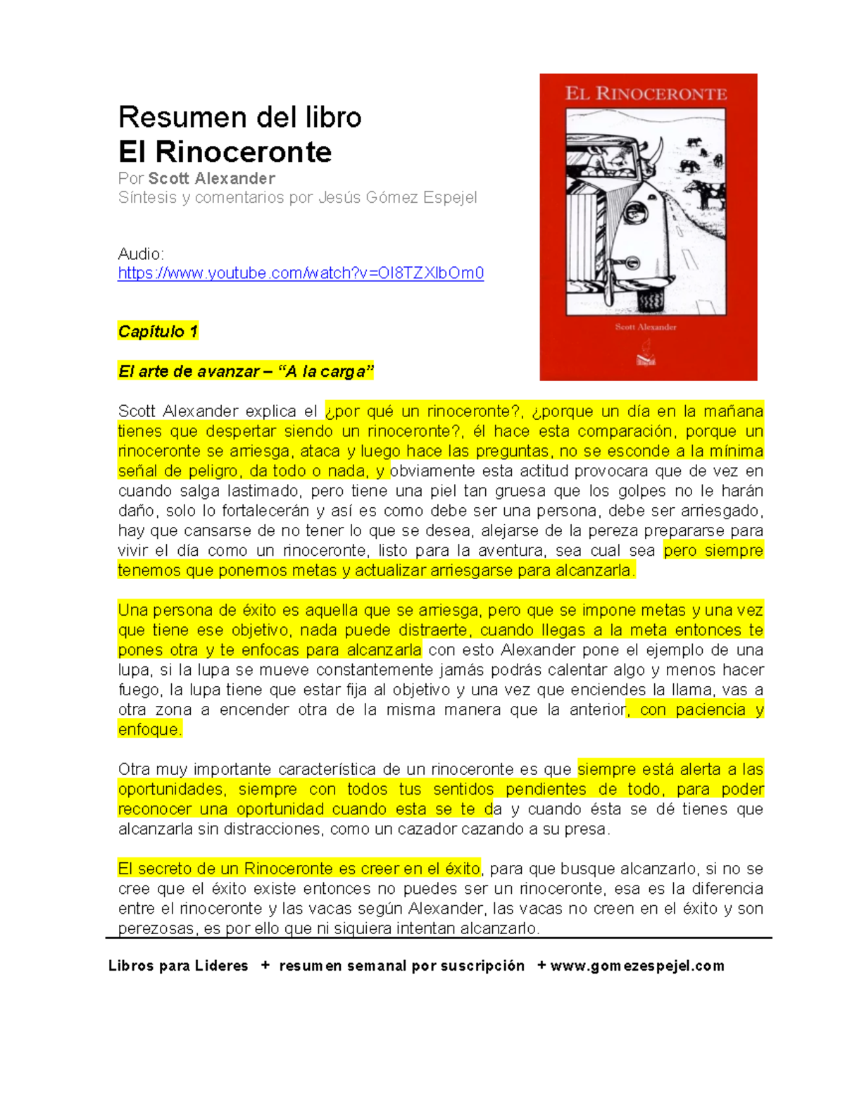 Resumen Por Capitulos De Rinoceronte Resumen Del Libro El Rinoceronte Por Scott Alexander