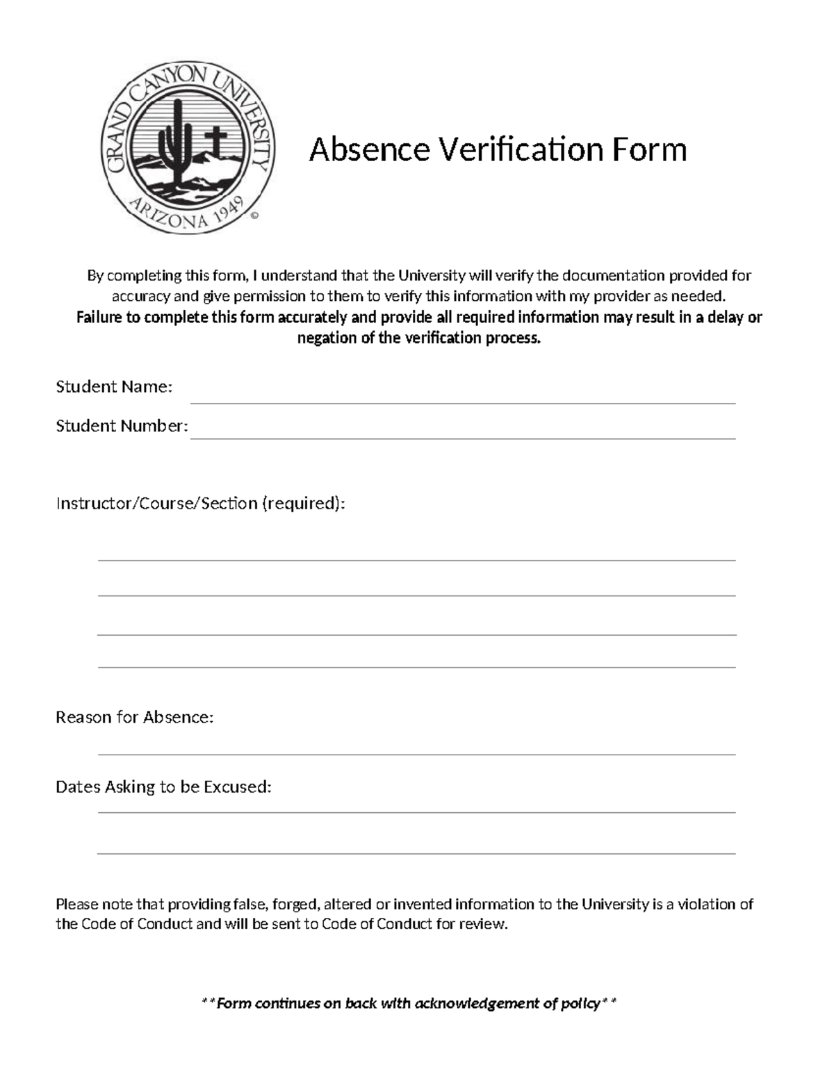 olololol2344mathbio - Absence Verification Form By completing this form ...