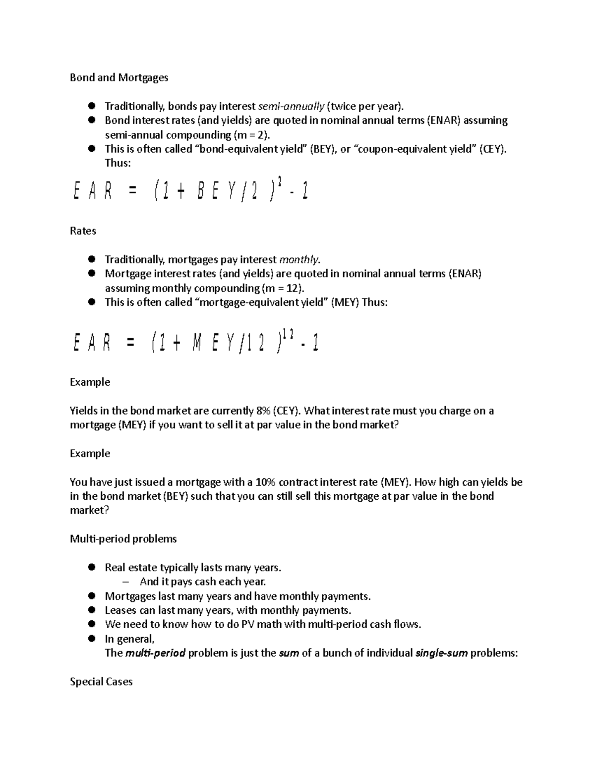 FIN 670 Bond and Mortgages Bond and Mortgages l Traditionally, bonds