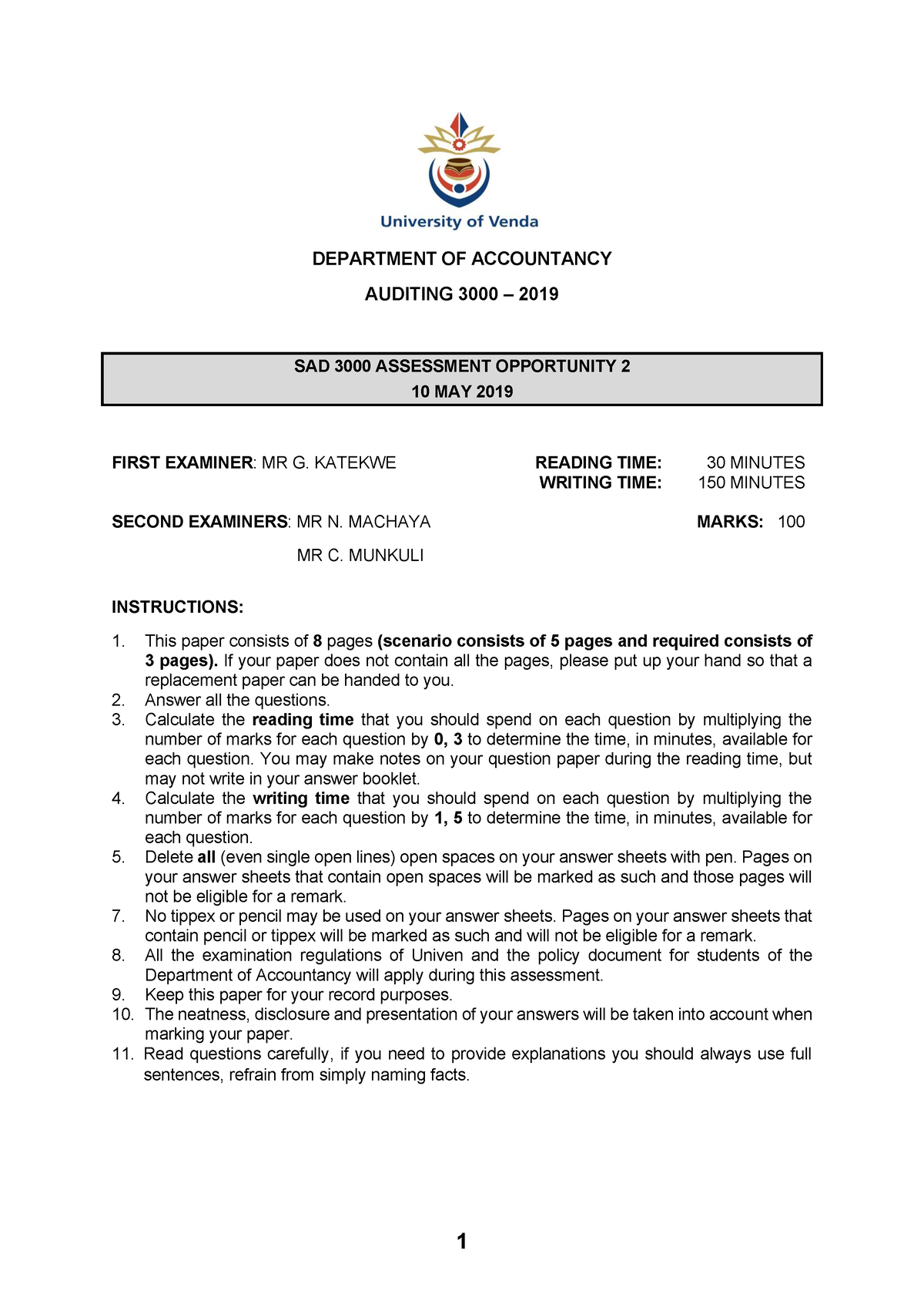 2019 Assessment Opportunity 2 scenario - DEPARTMENT OF ACCOUNTANCY ...