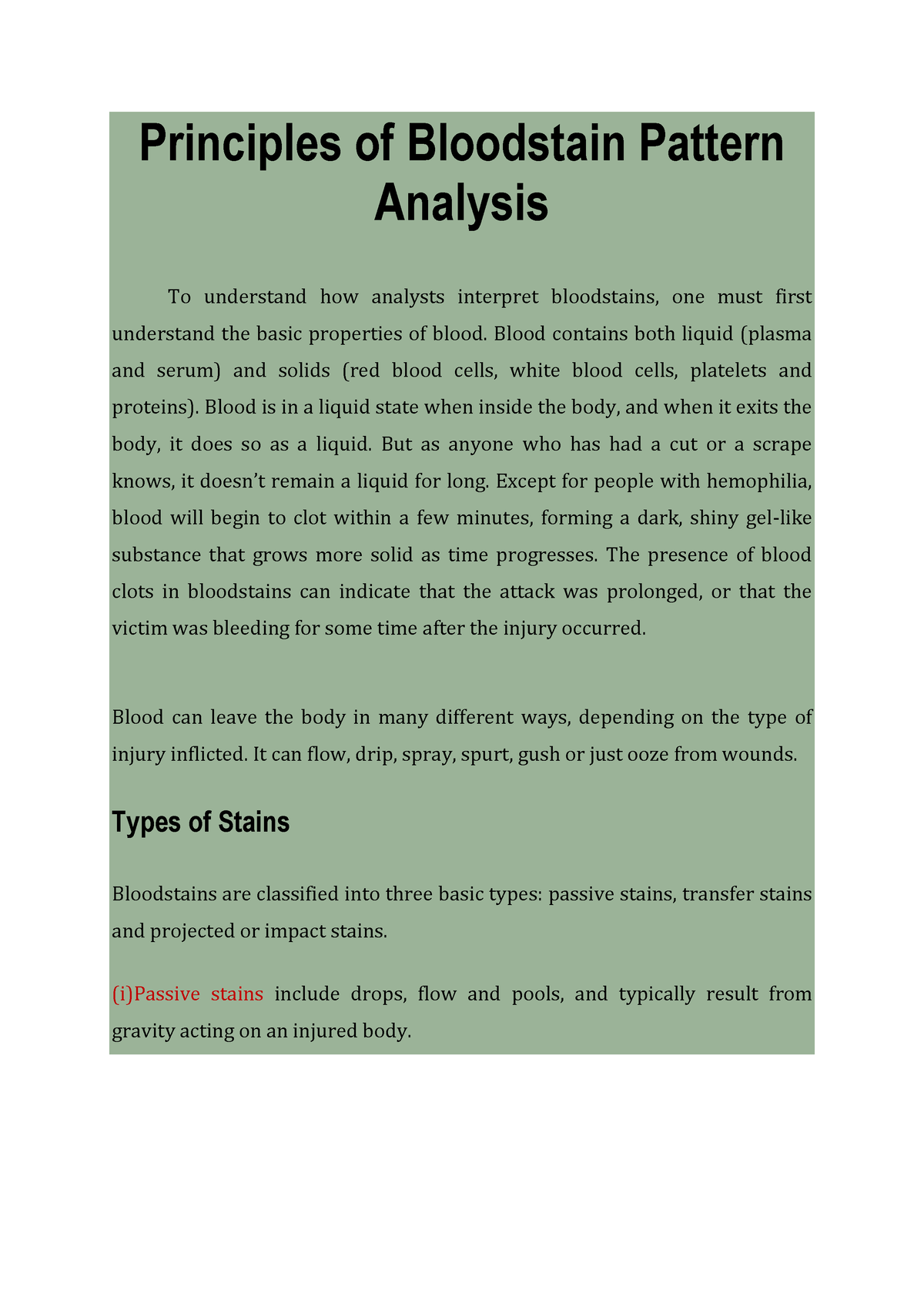 bloodstain pattern analysis phd thesis