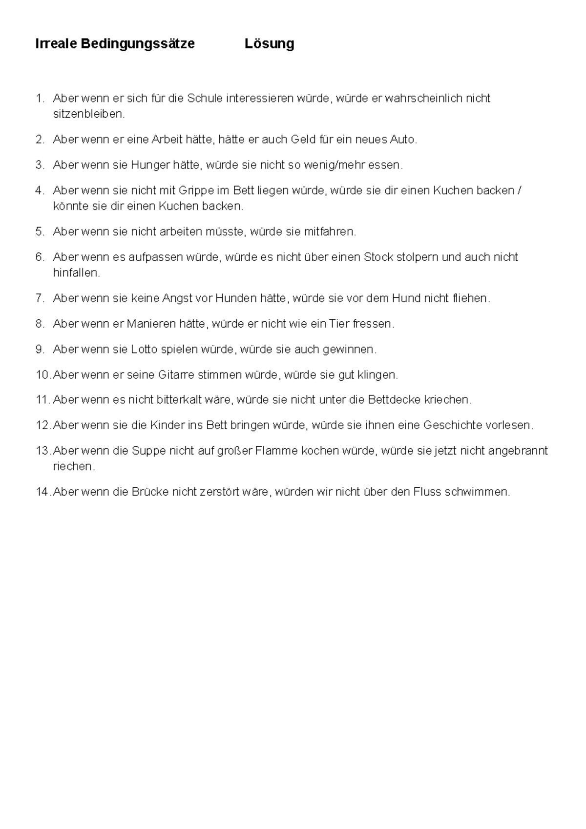 Nebensätze Bestimmen übungen Mit Lösungen Pdf Konjunktiv%20II%20Wunschs%C3%A4tze Bedingungss%C3%A4tze1%20L%C3%B6sung