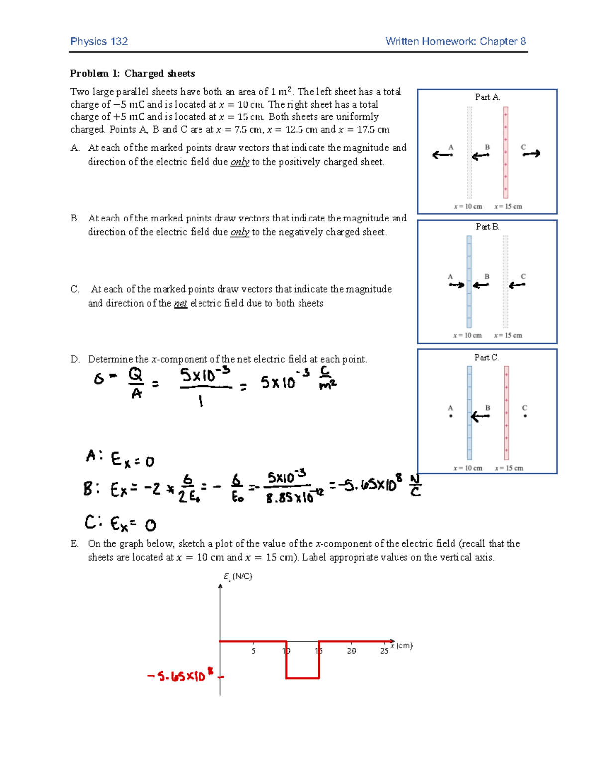 Written 8 - Physics 132 Written Homework: Chapter 8 Problem 1: Charged ...