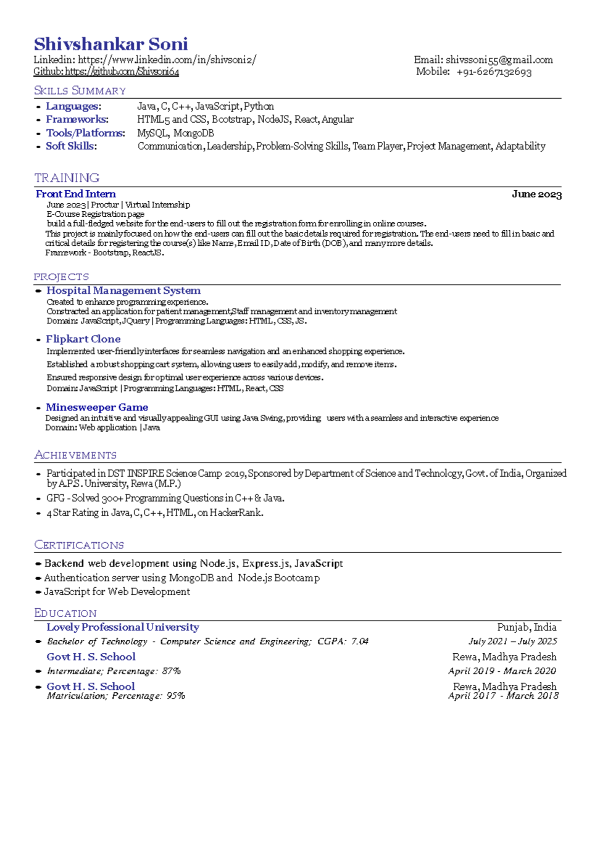 Specialized CV - Summary The McGraw-Hill Handbook - Shivshankar Soni ...