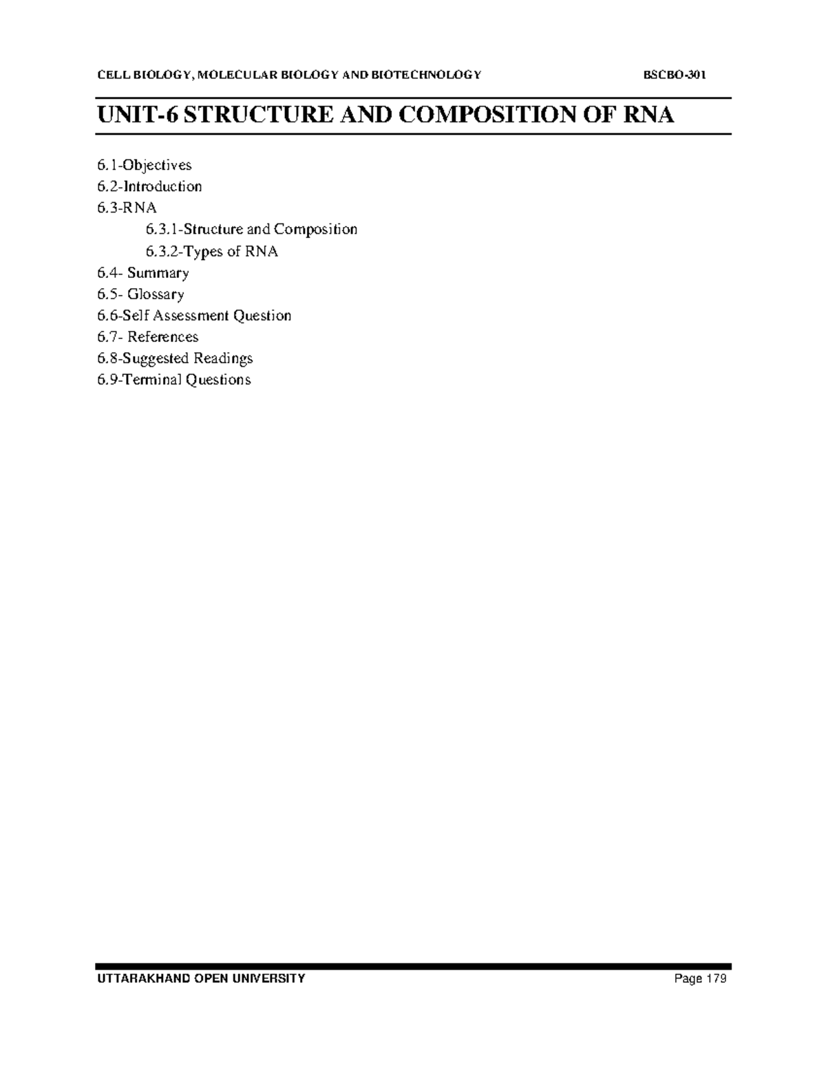 RNA - UNIT-6 STRUCTURE AND COMPOSITION OF RNA 6-Objectives 6 ...