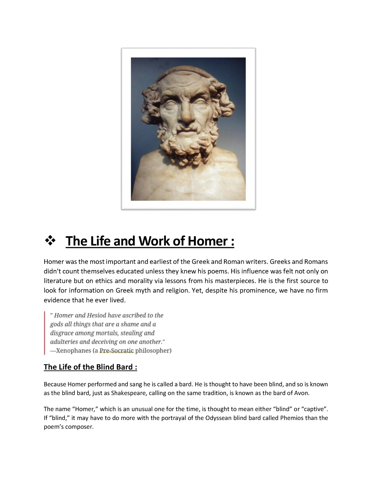 The Iliad Book 1 - Homer - The Life And Work Of Homer : Homer Was The ...