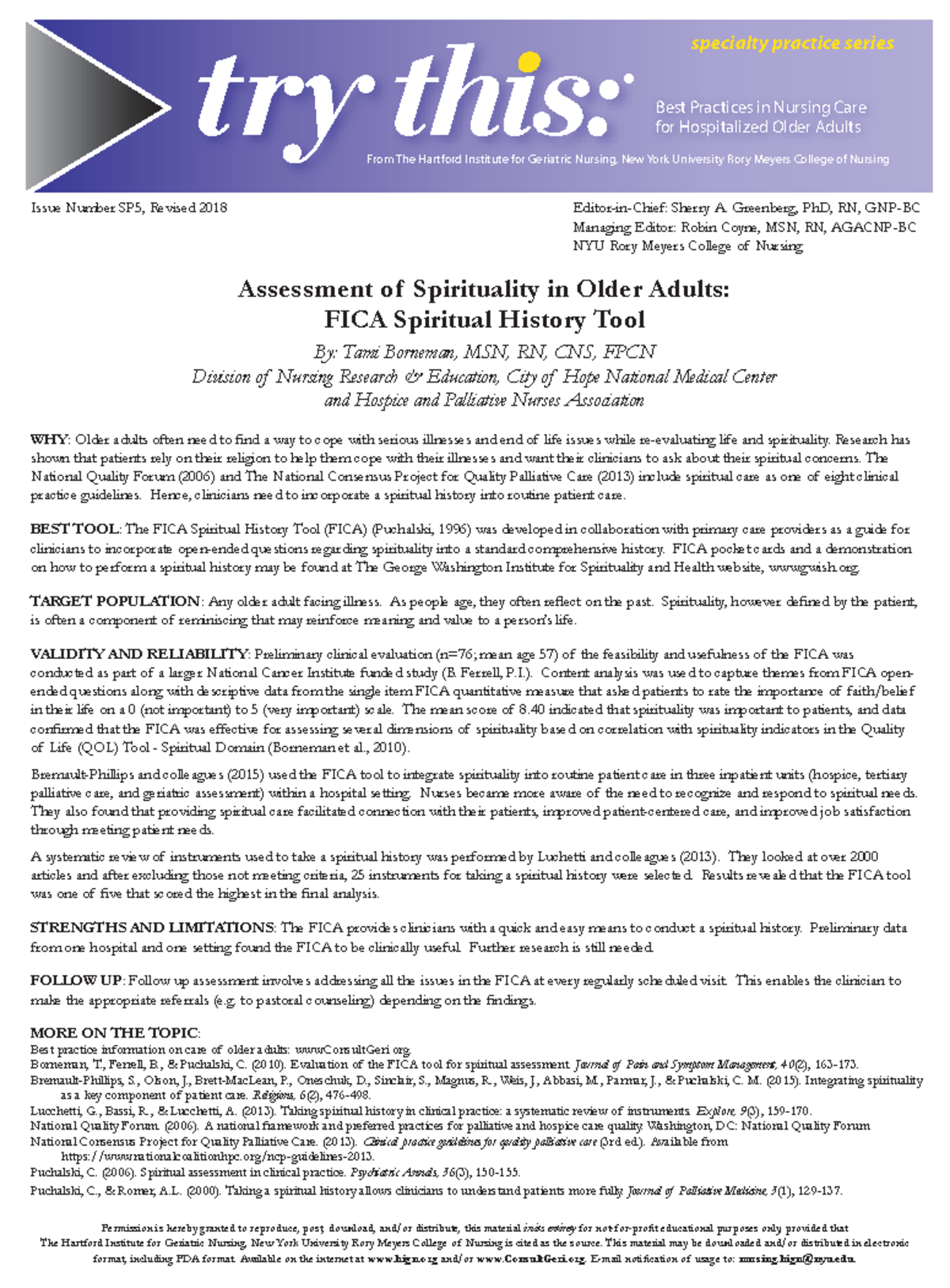 Try This Assessment of Spirituality in Older Adults - From The Hartford ...