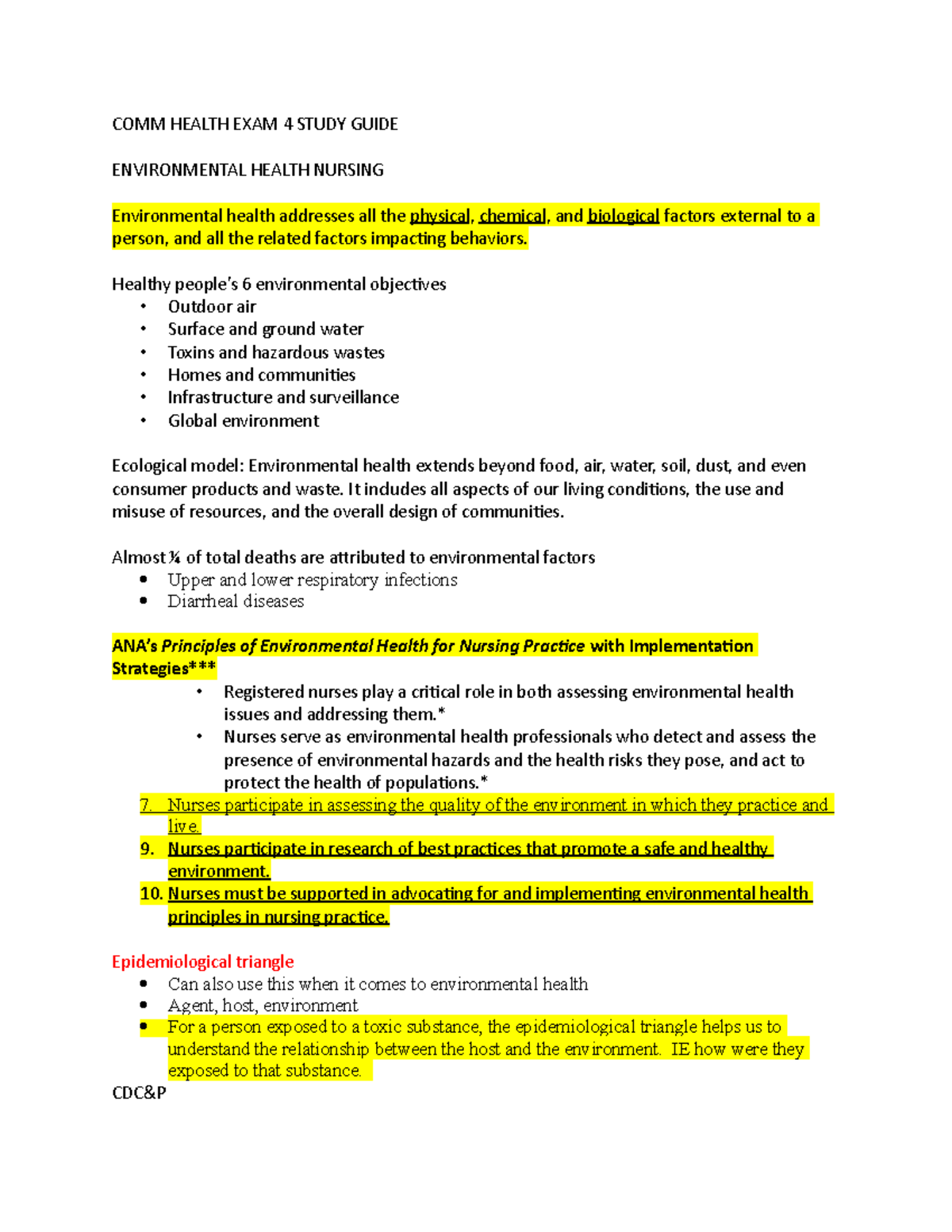 COMM Health EXAM 4 Study Guide - COMM HEALTH EXAM 4 STUDY GUIDE ...