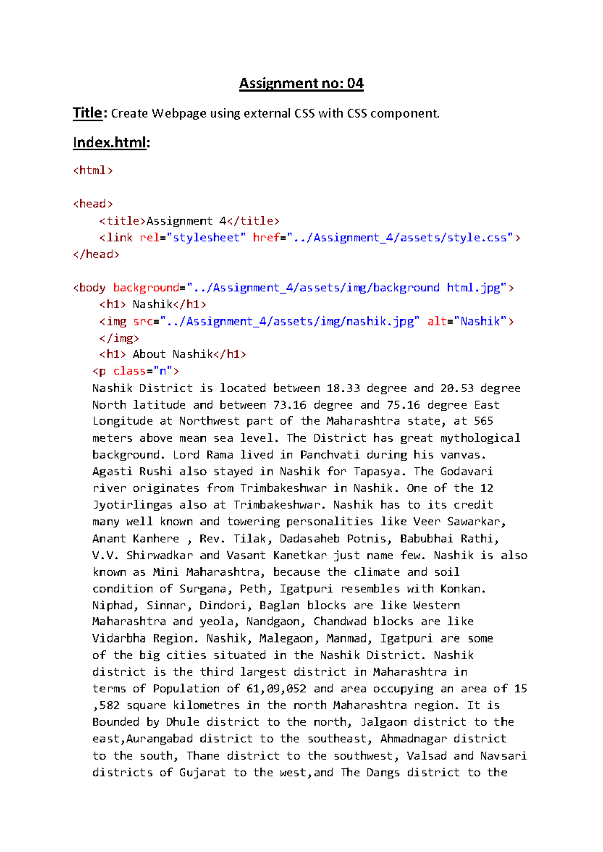 assignment4 for web page design - Assignment no: 04 Title: Create ...