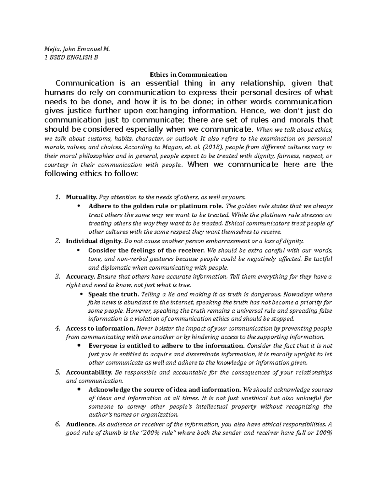 Ethics In Communication Purposive Communication PangSU Studocu