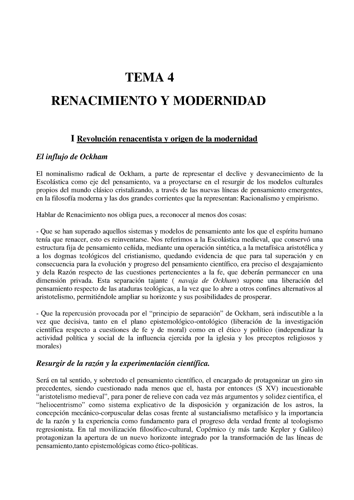 T4. Renacimiento Y Moderna - TEMA 4 RENACIMIENTO Y MODERNIDAD I ...