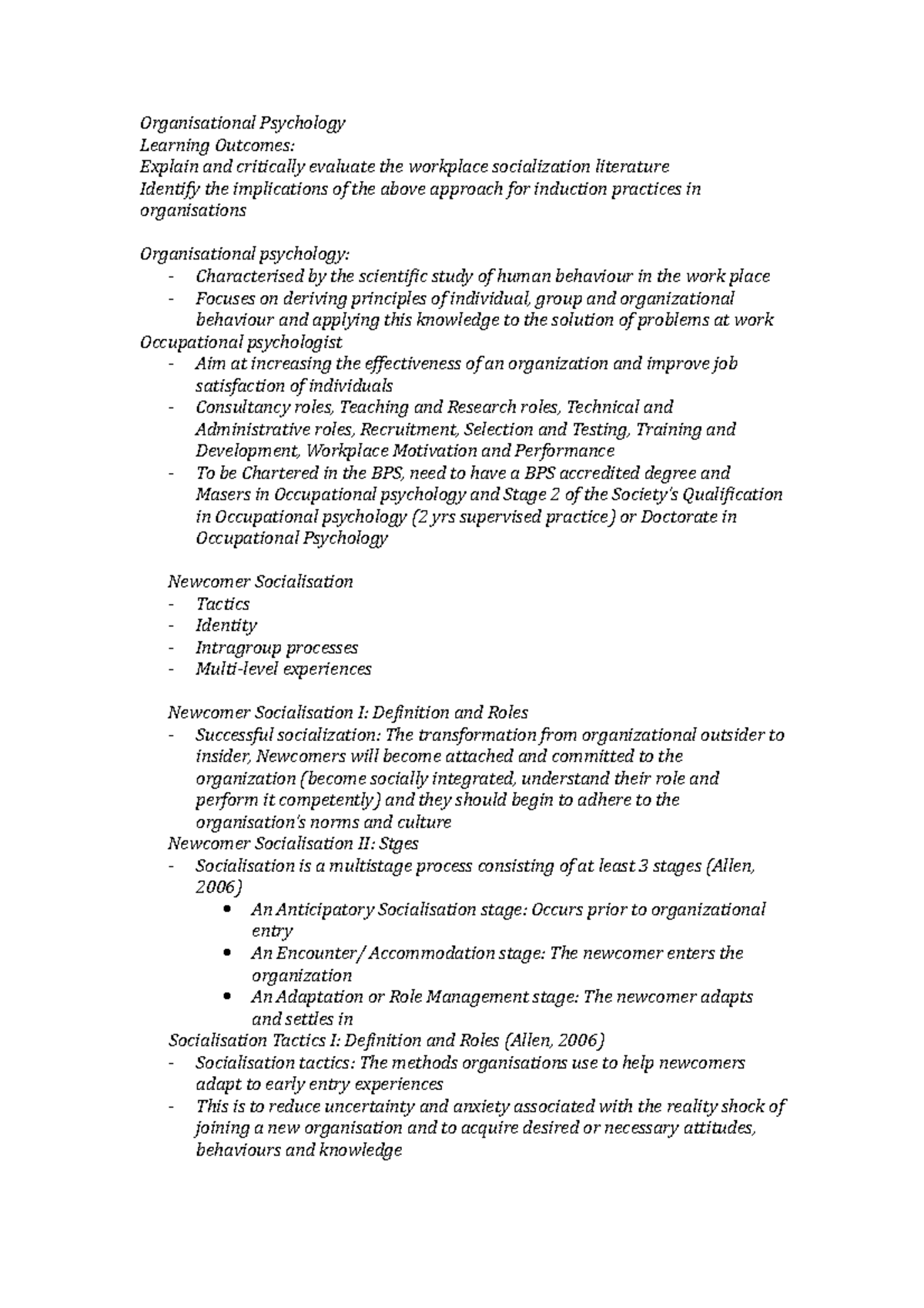 organisational psychology thesis