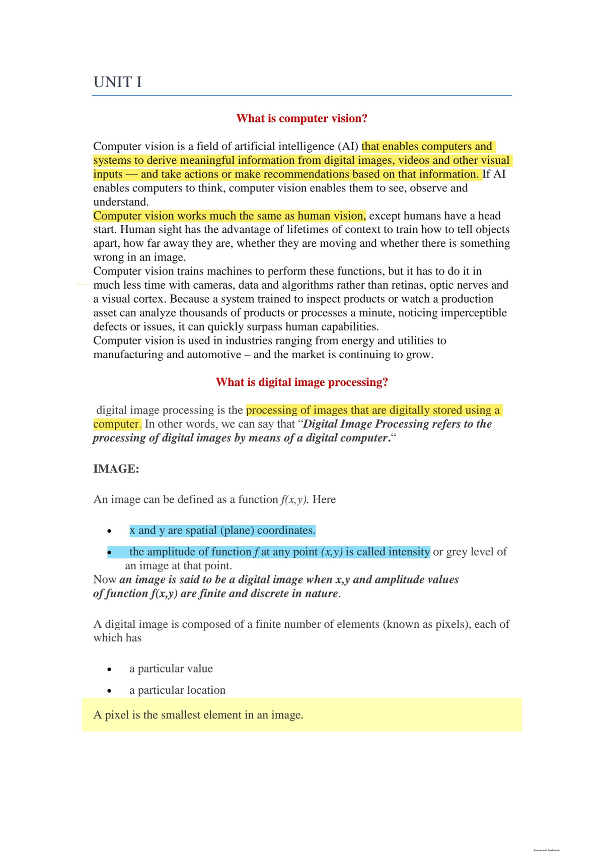 Computer Vision Notes Part 1 Studocu Computer Vision Notes Part 1 Studocu