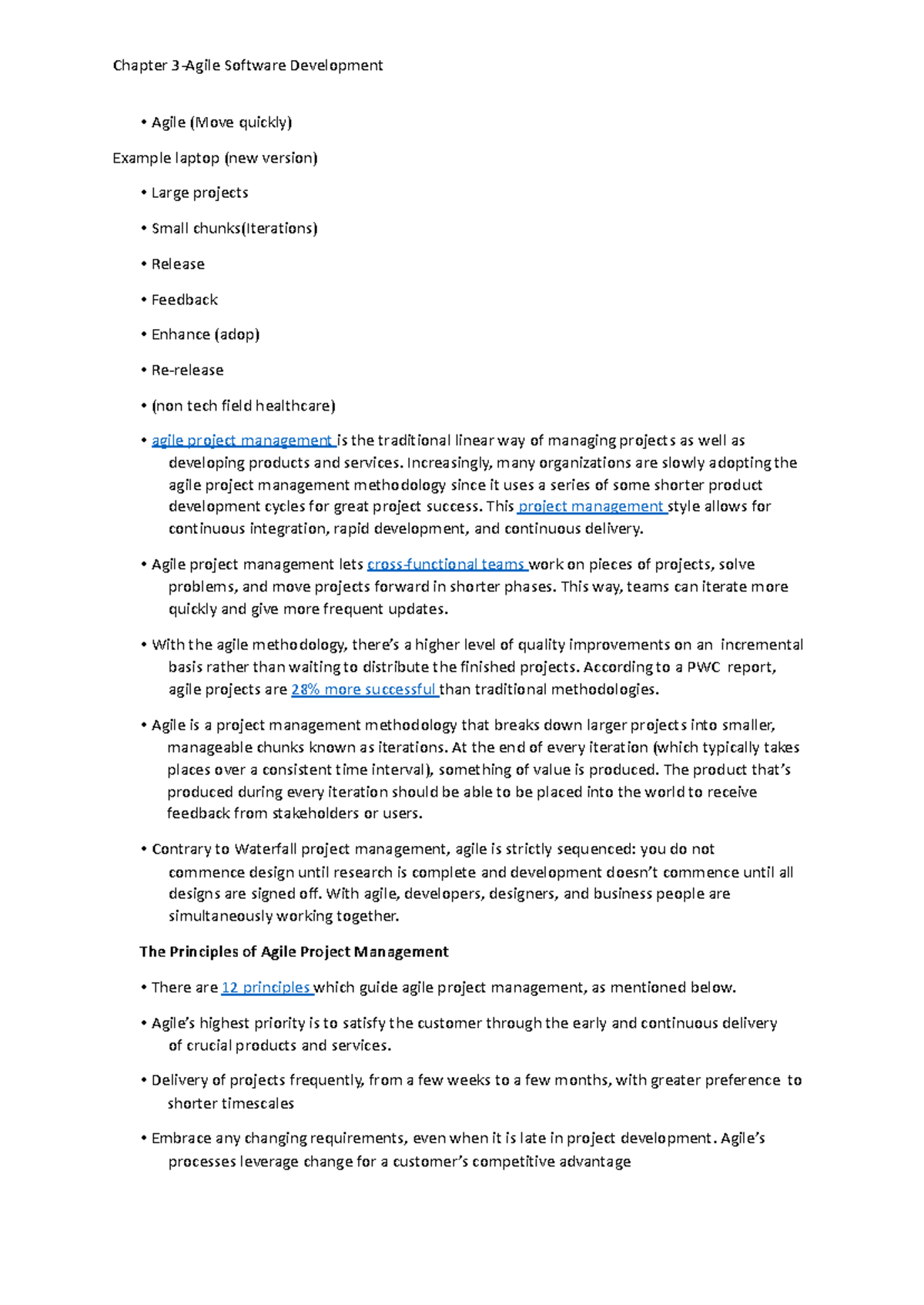 00SE chapterv3 notes - Chapter 3-Agile Software Development - Agile ...