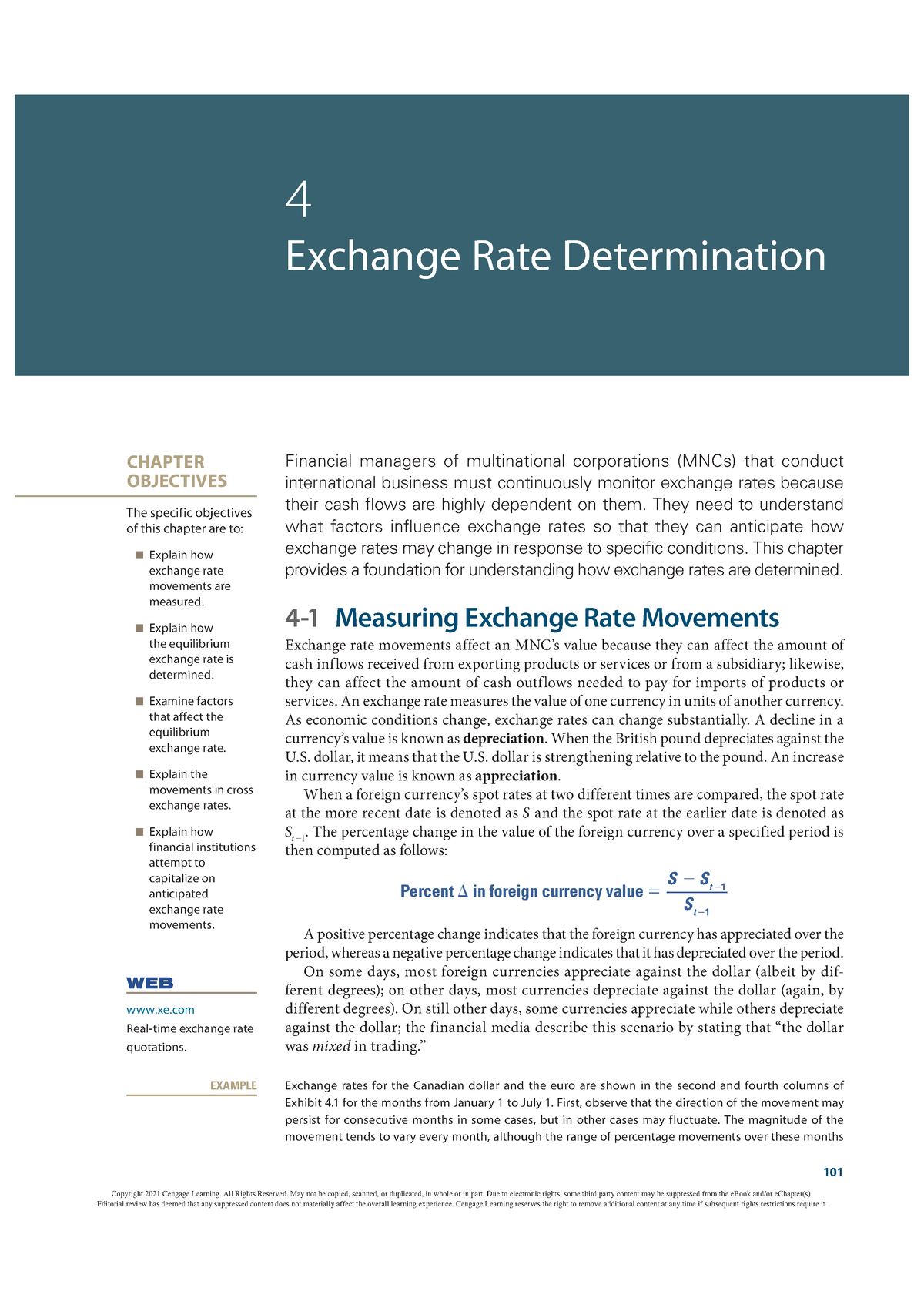 Jeff Madura 4 Exchange Rate Determination - 101 CHAPTER OBJECTIVES The ...